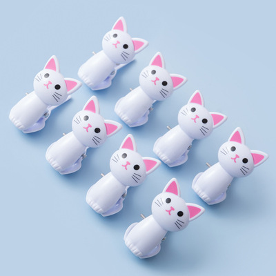 Set x8 Pinzas/Clips Multifuncionales Cute Gatito Black & White